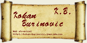 Kokan Burinović vizit kartica